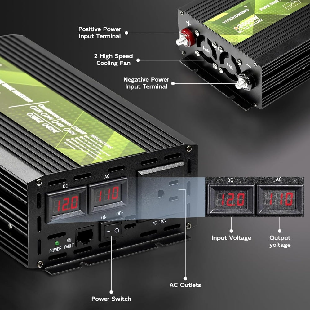 Portable Air Conditioner (IOG-1) 1500W Pure SINE Wave Inverter product photo (3/8) - OUTOHOME