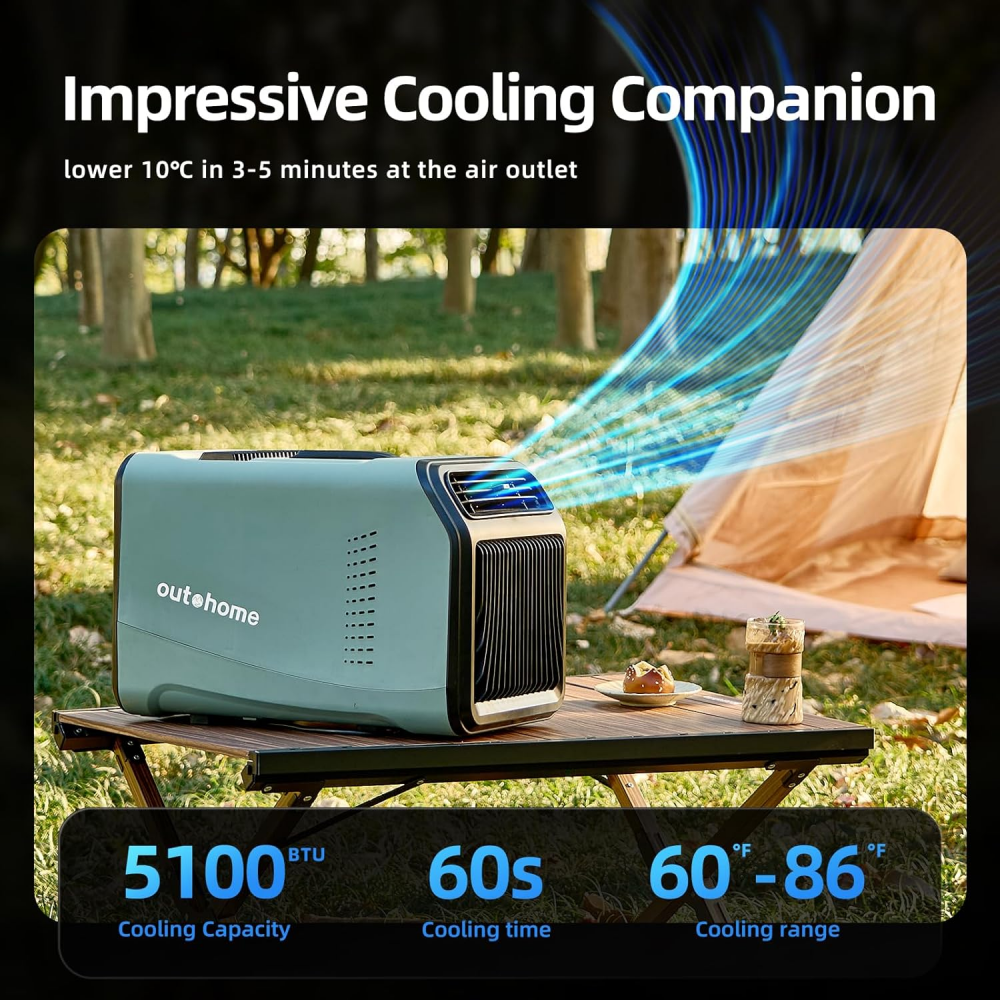*Portable air conditioner YA01 （Green） product photo (4/7) - OUTOHOME